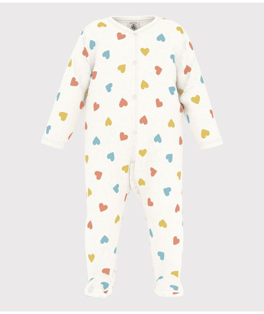 Berry Front Snap Footie w/Collar - Petit Bateau SP25