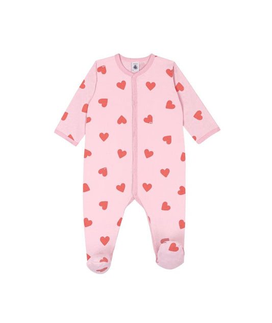 Front Snap Heart Footie- Petit Bateau SP26