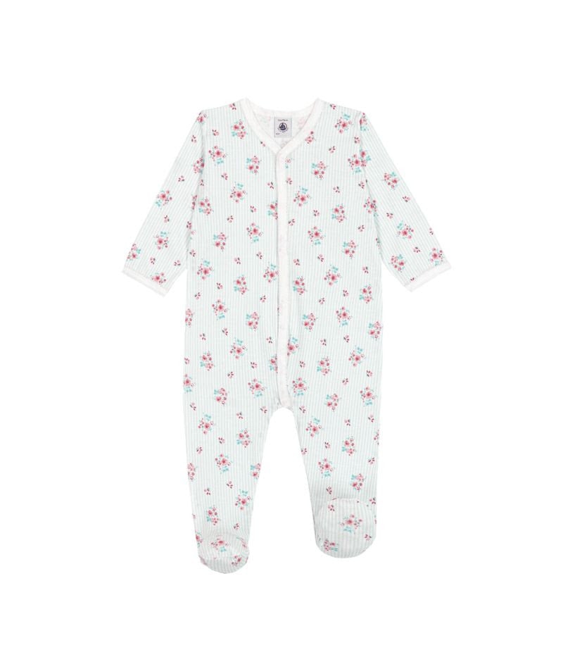 Striped Floral  Footie- Petit Bateau SP26
