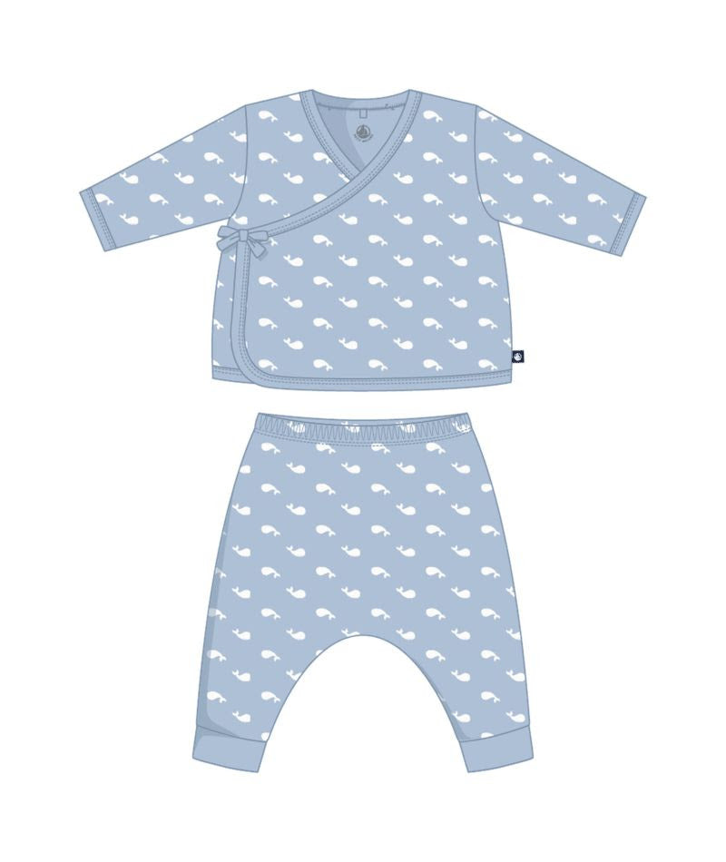 2pc Whale Wrap Set-Petit Bateau SP26