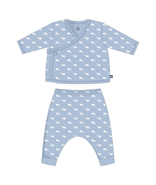 2pc Whale Wrap Set-Petit Bateau SP26