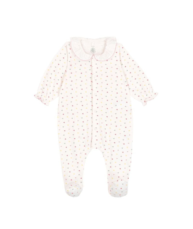 Multi Heart Footie w Collar- Petit Bateau SP26