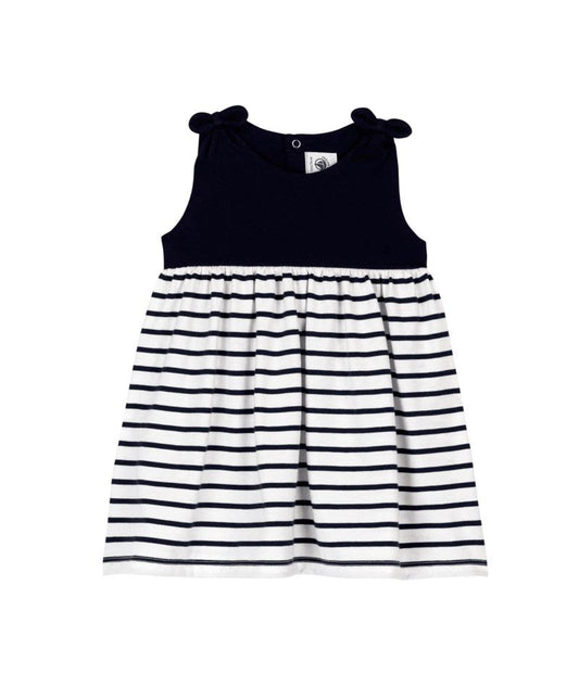 Sleeveless Striped Dress w Bow -Petit Bateau SP26