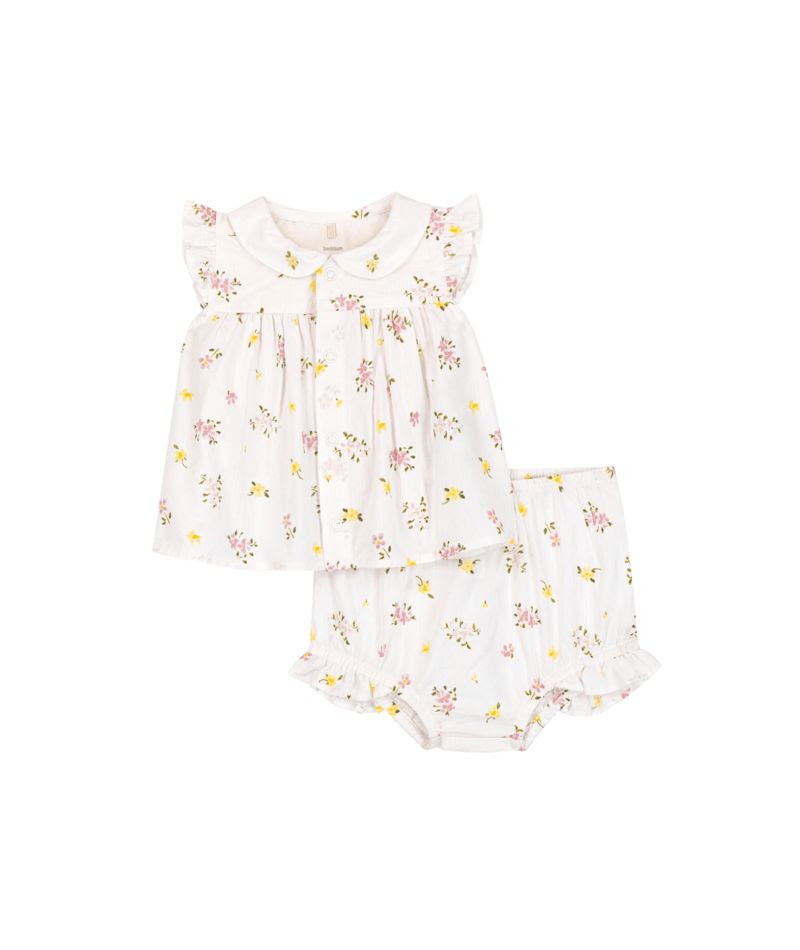 White Floral Blouse w Bloomer- Petit Bateau SP26