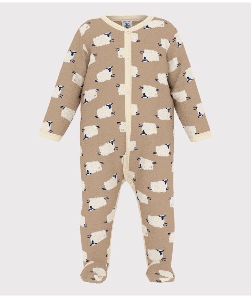 Front Snap Fleece Footie- Petit Bateau FW24