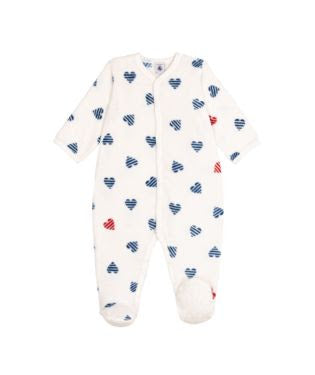 Front Snap Fleece Footie- Petit Bateau FW25