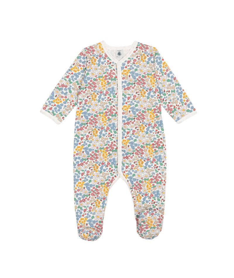 Front Snap Floral Footie - Petit Bateau FW26
