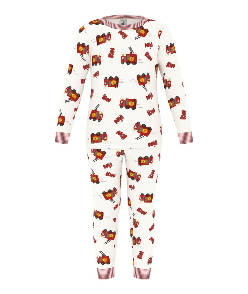 Loungewear LS Fire Trucks Print Top & Pants  - Petit Bateau FW26