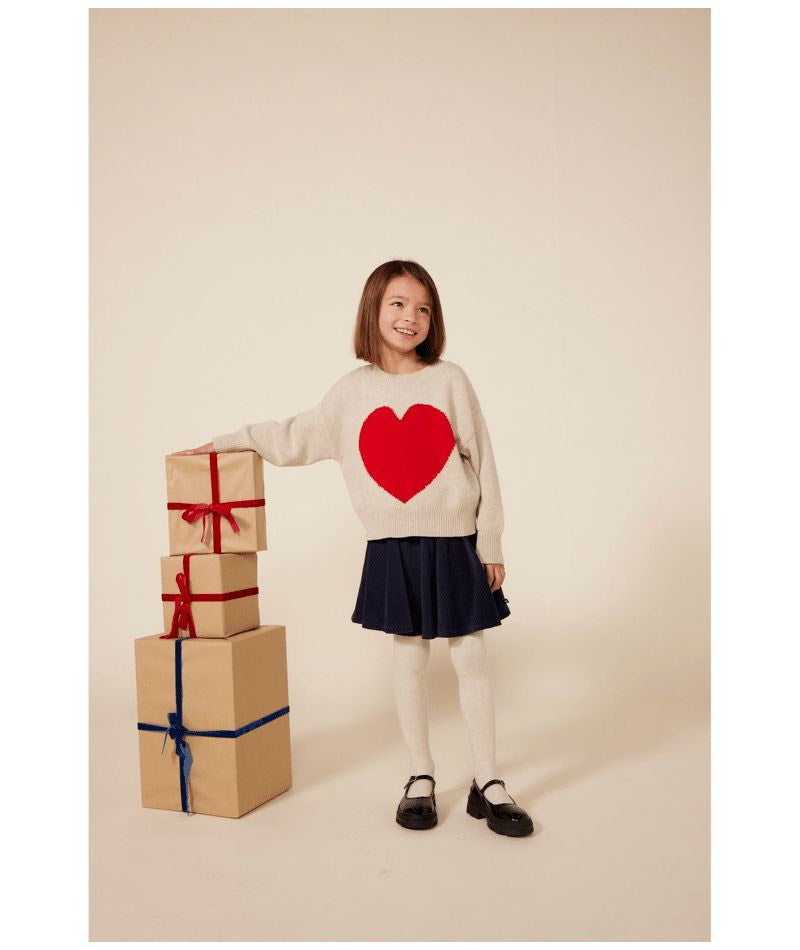 Knit Heart Sweater - Petit Bateau FW24