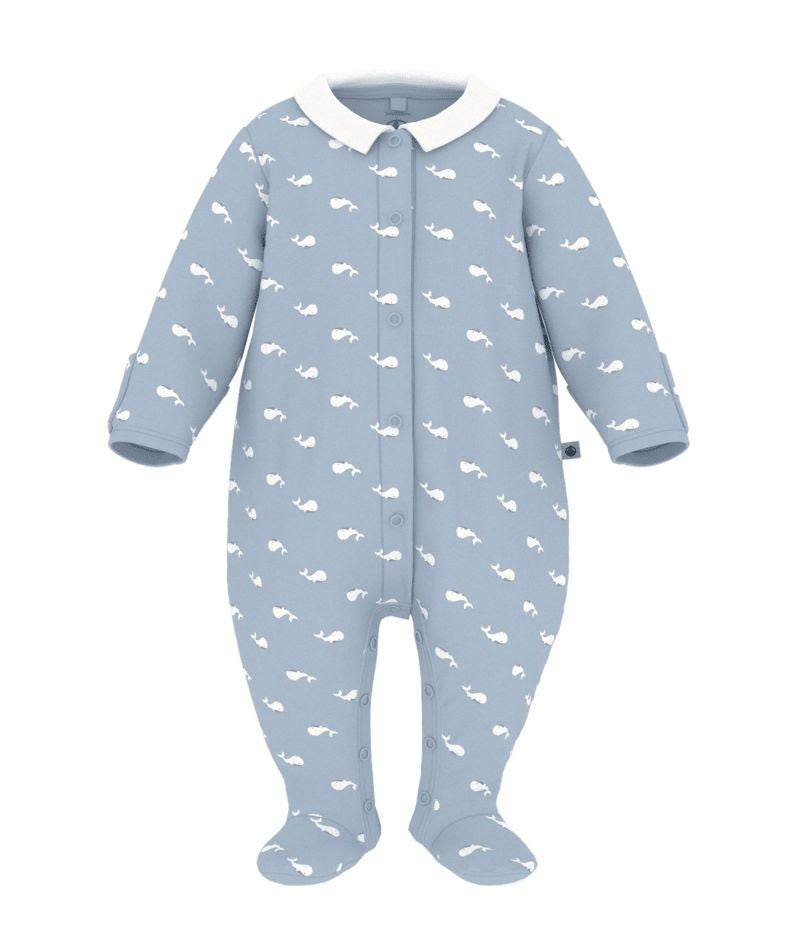 Whale Footie w Collar- Petit Bateau SP26