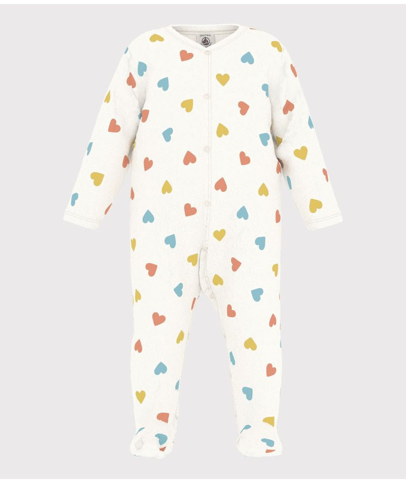 Heart Front Snap Footie - Petit Bateau SP25