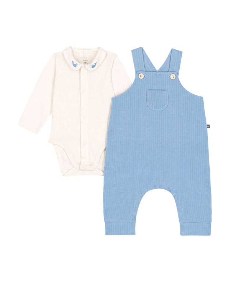 2pc Velour overall Whale Collar-Petit Bateau SP26