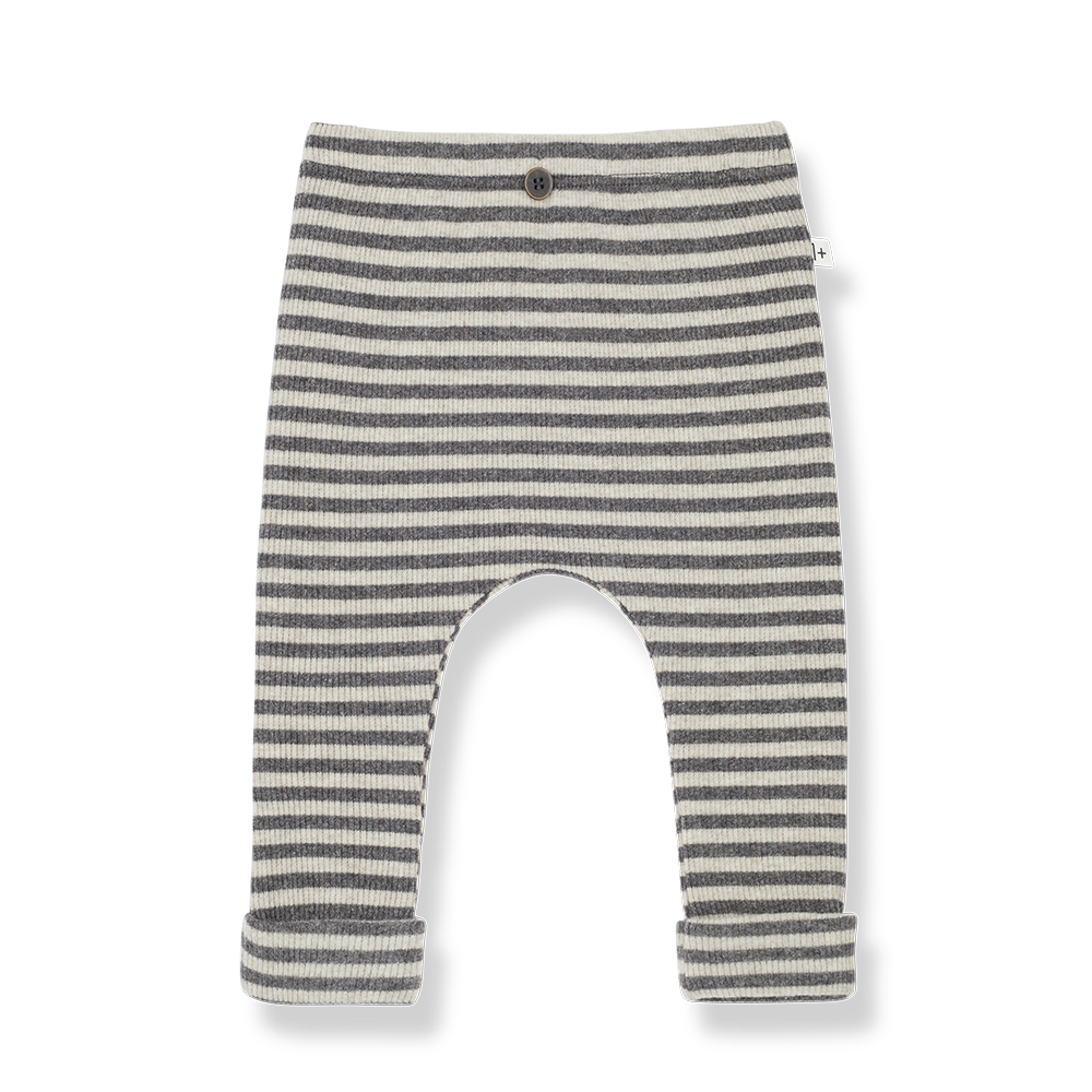 Oatmeal Striped Leggings - One More in the Family FW24