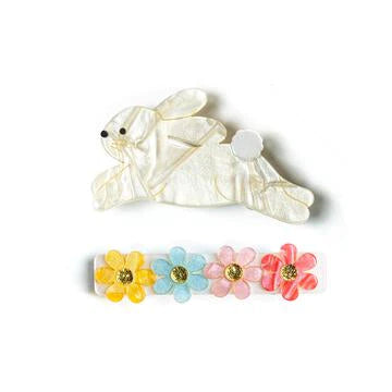 Hop Bunny Alligator Clips (Set of 2) - Lilies and Roses
