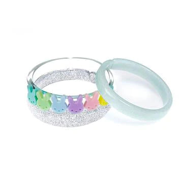 Pastel Bunnies and Glitter Bangles (Set of 3) - Lilies and Roses
