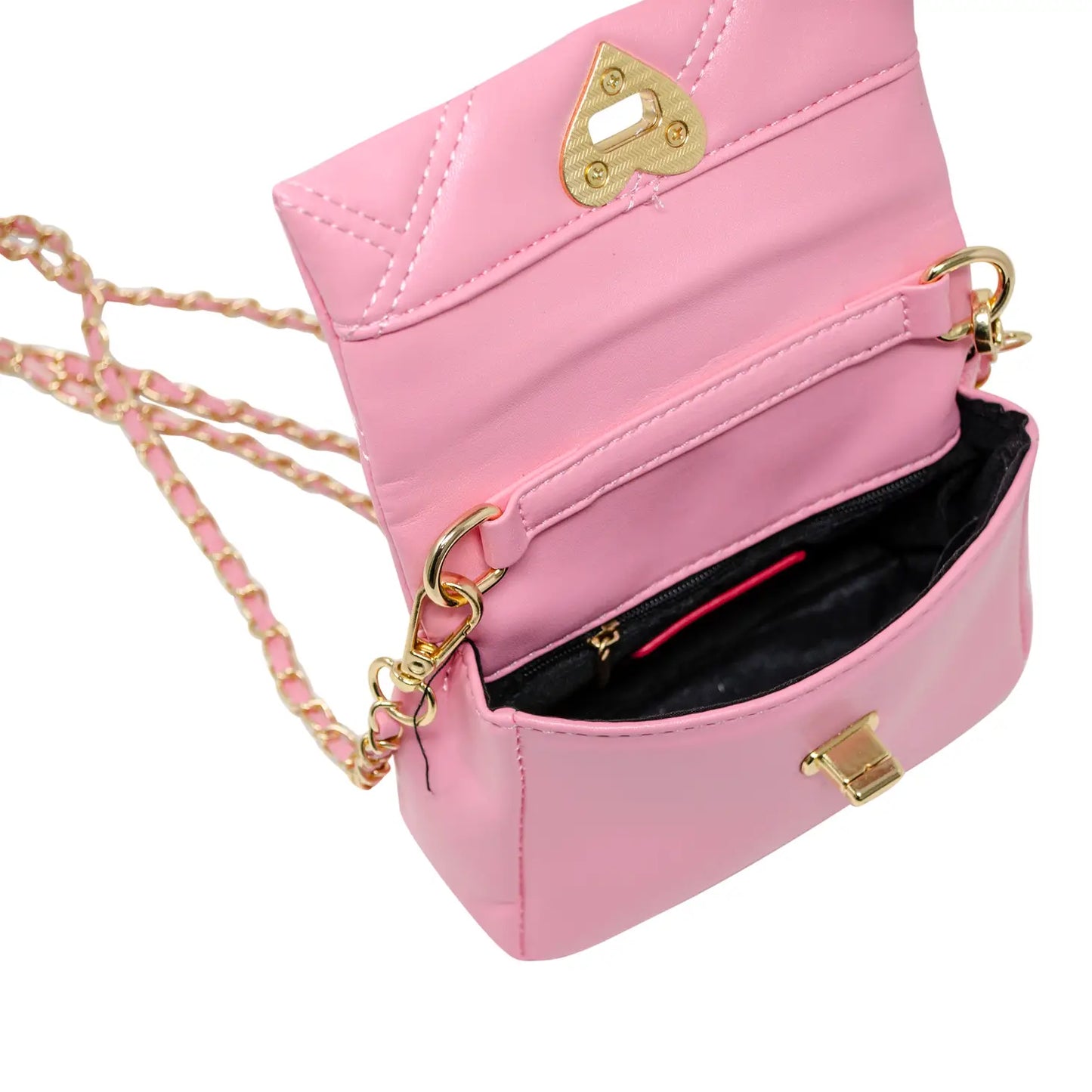 Quilted Soft Heart Lock Purse - Zomi Gems
