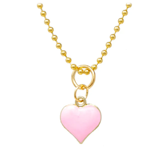 Pink Heart Necklace - Zomi Gems