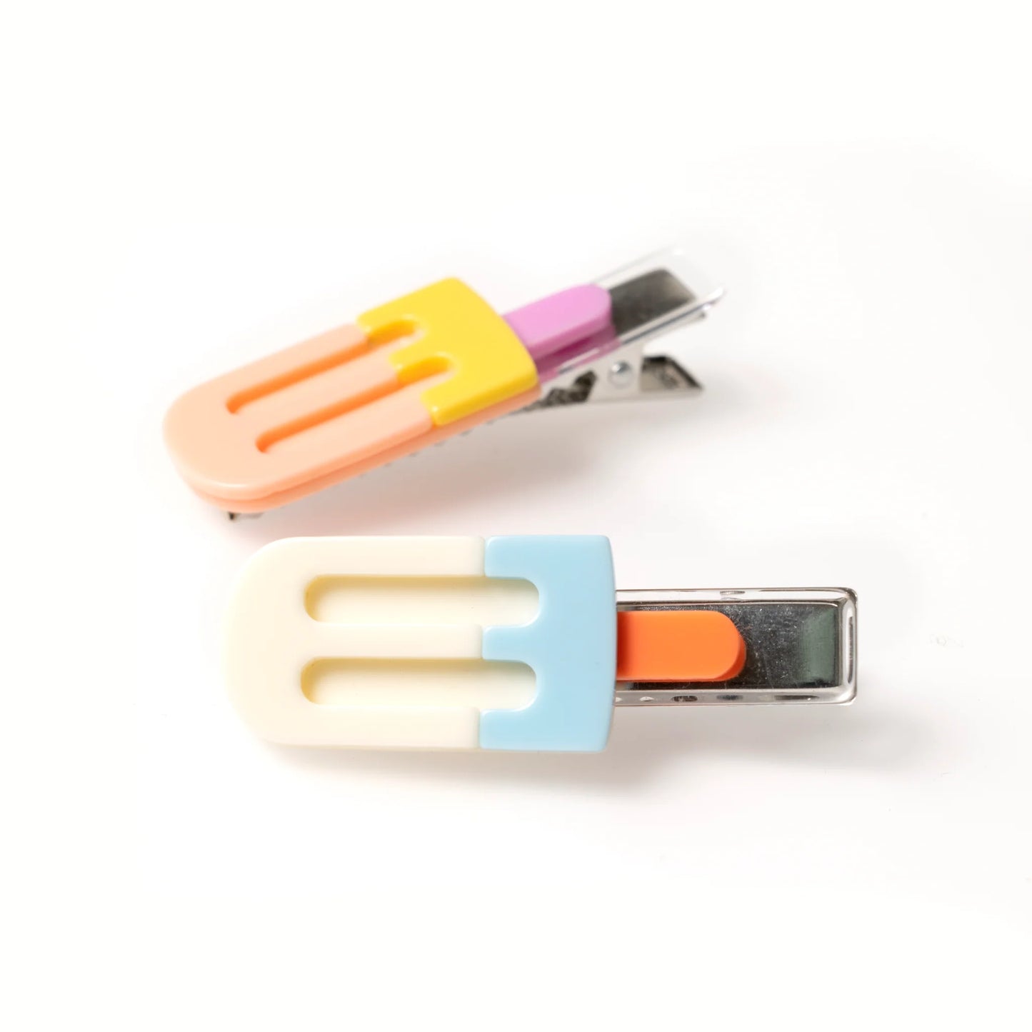 Popsicle Papaya Cream Alligator Clips (Set of 2) - Lilies and Roses