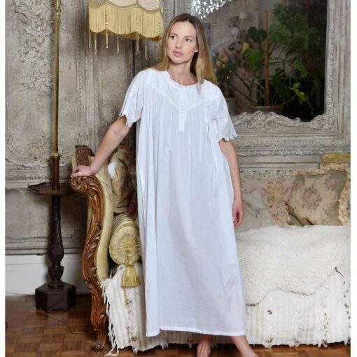 Short sleeve long cotton nightgown new arrivals