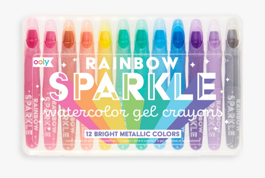 Rainbow Sparkle Metallic Watercolor Gel Crayons - Set of 12 - Ooly