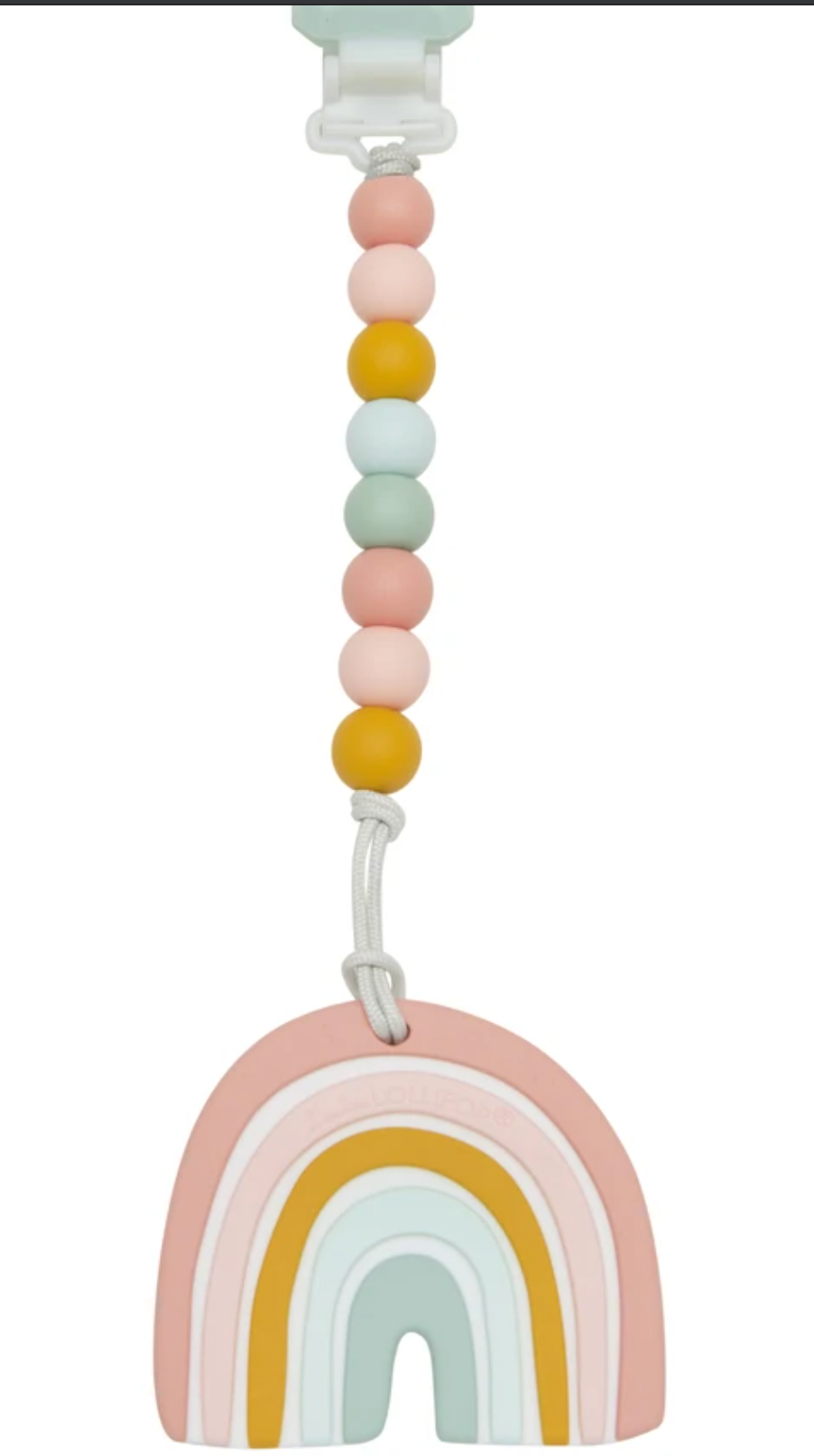 Silicone Teether in Pastel Rainbow - Loulou Lollipop