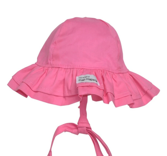 Double Ruffle Hat UPF 50+ in Pastel Pink