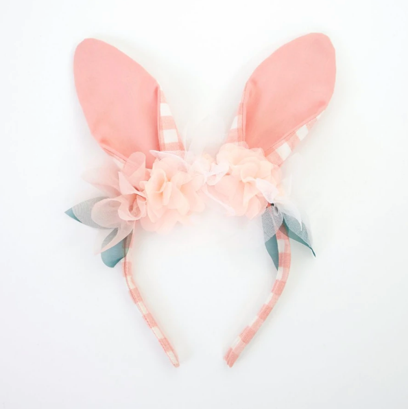 Embellished Gingham Bunny Ears Headband - Meri Meri