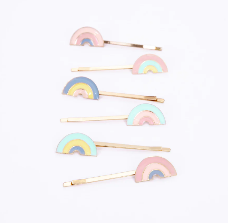 Enamel Rainbow Hair Slides - Meri Meri