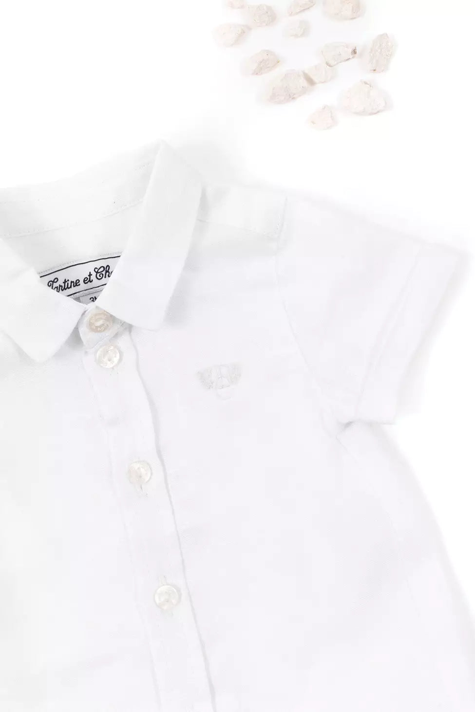 White Linen Short Sleeve Shirt - Tartine et Chocolat