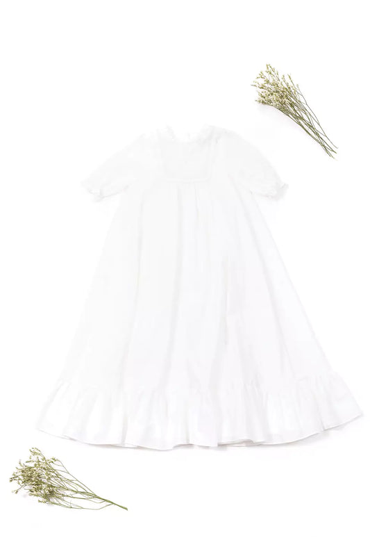 White Embroidered Christening Gown- Tartine et Chocolat