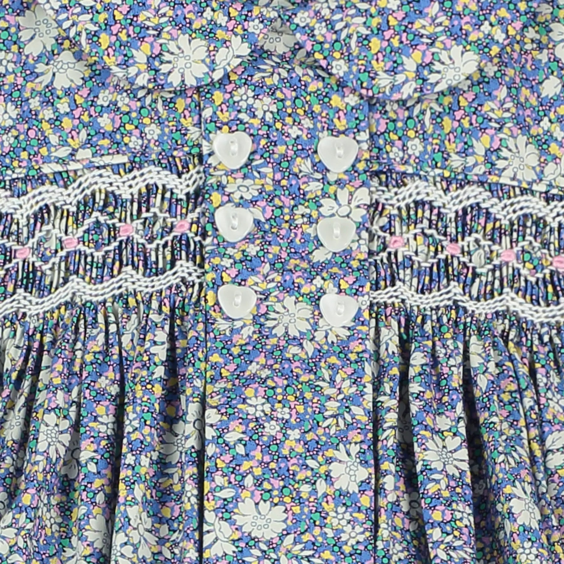 Pastels Liberty Print Smocked Dress w/ Mini Flowers – Mudpie San Francisco