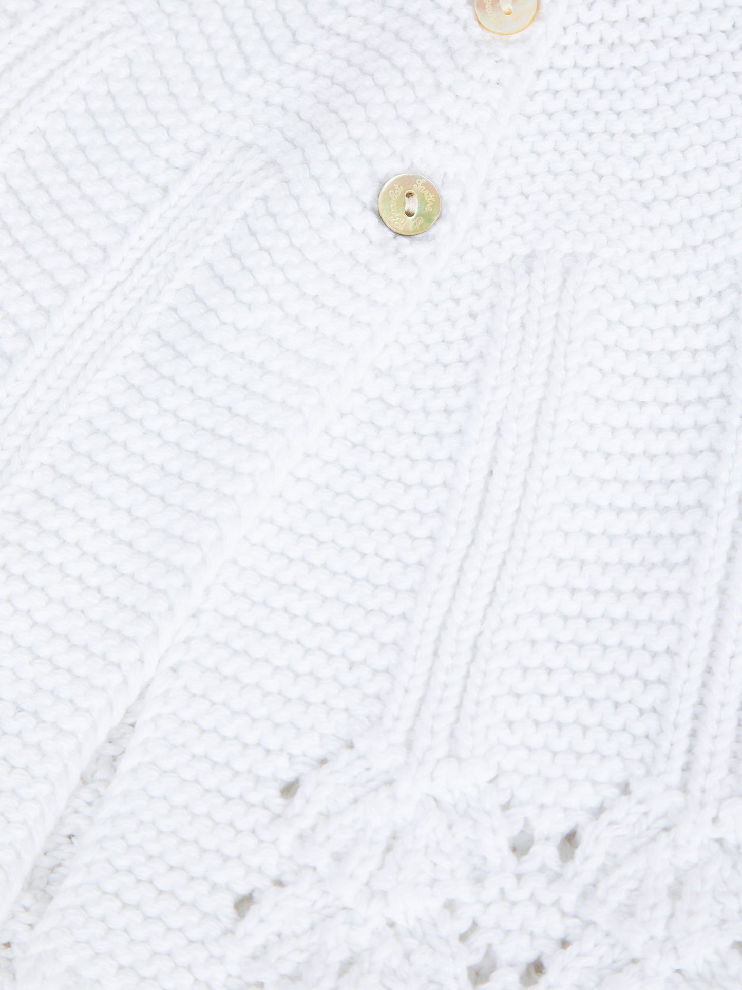 White Cotton Knit Cardigan