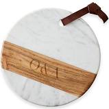 White Marble & Acacia Wood Round Board - Be Home