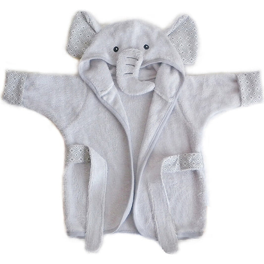 Elephant Bamboo Terry Gray Baby Robe