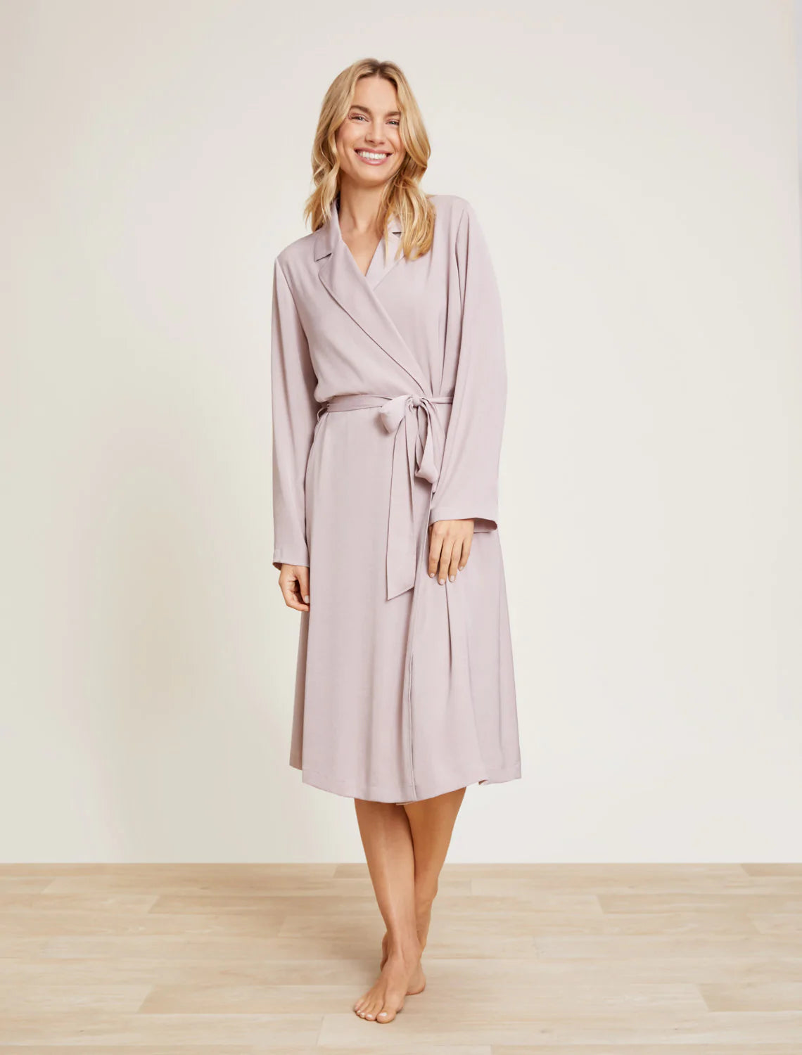 Collar Robe Washed Satin Notch Collar Robe - Barefoot Dreams – Mudpie San Francisco