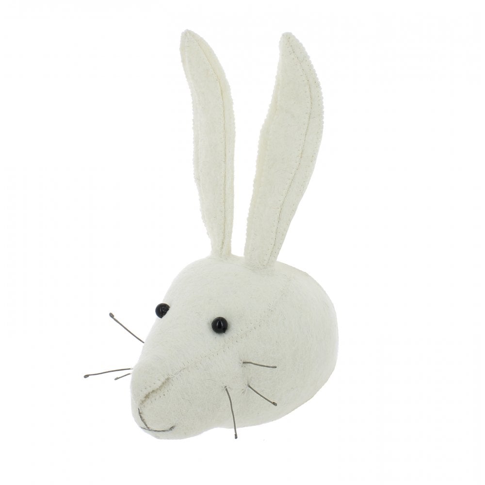 Mini White Rabbit Head - Fiona Walker