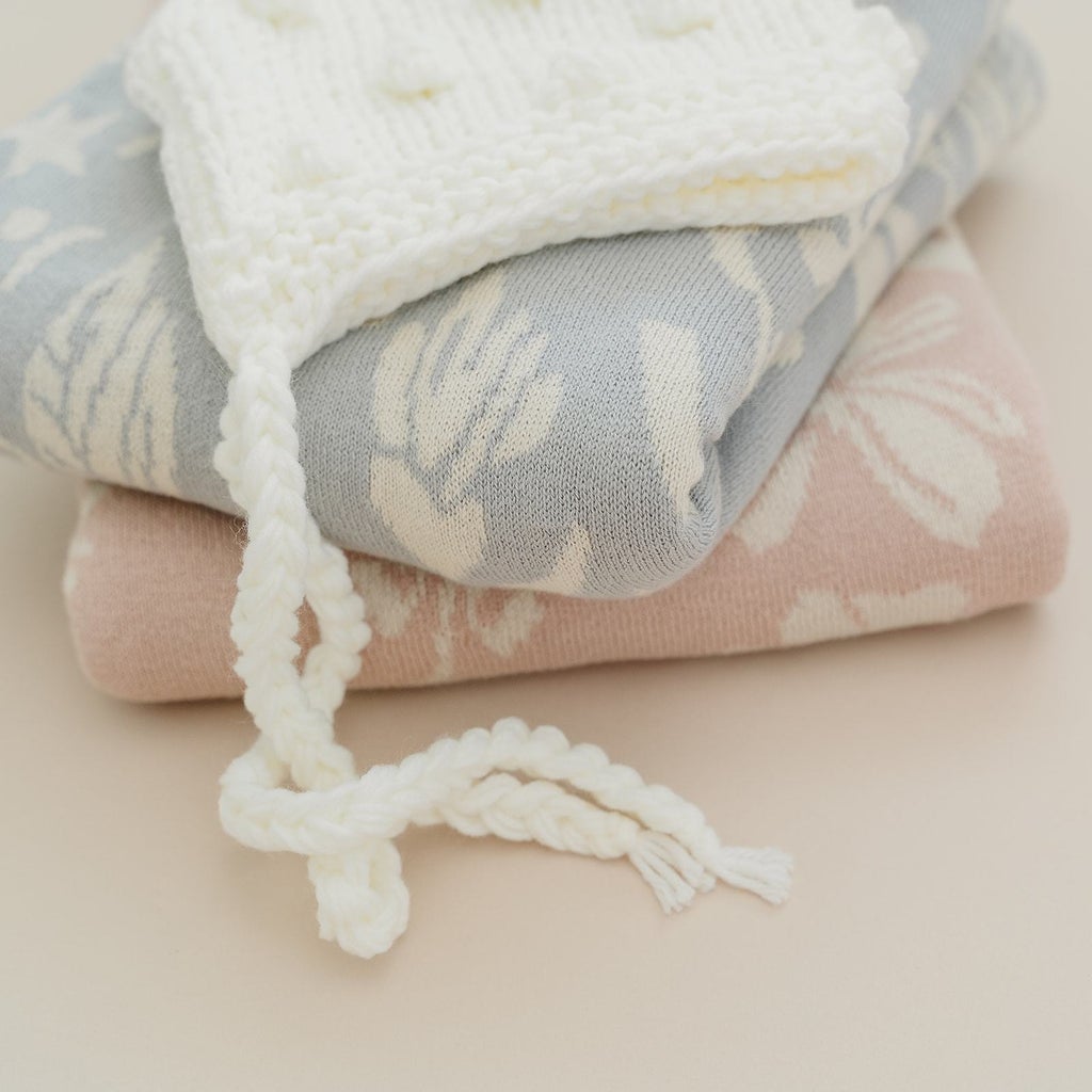 Organic Cotton Blanket Floral - Blueberry Hill