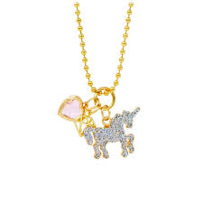 Unicorn Heart & Gem Necklace - Zomi Gems