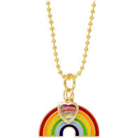 Rainbow & Heart Necklace - Zomi Gems