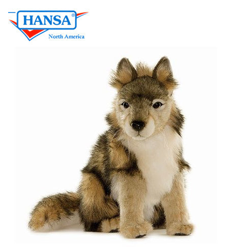 Seated Wolf Cub 15" - Hansa