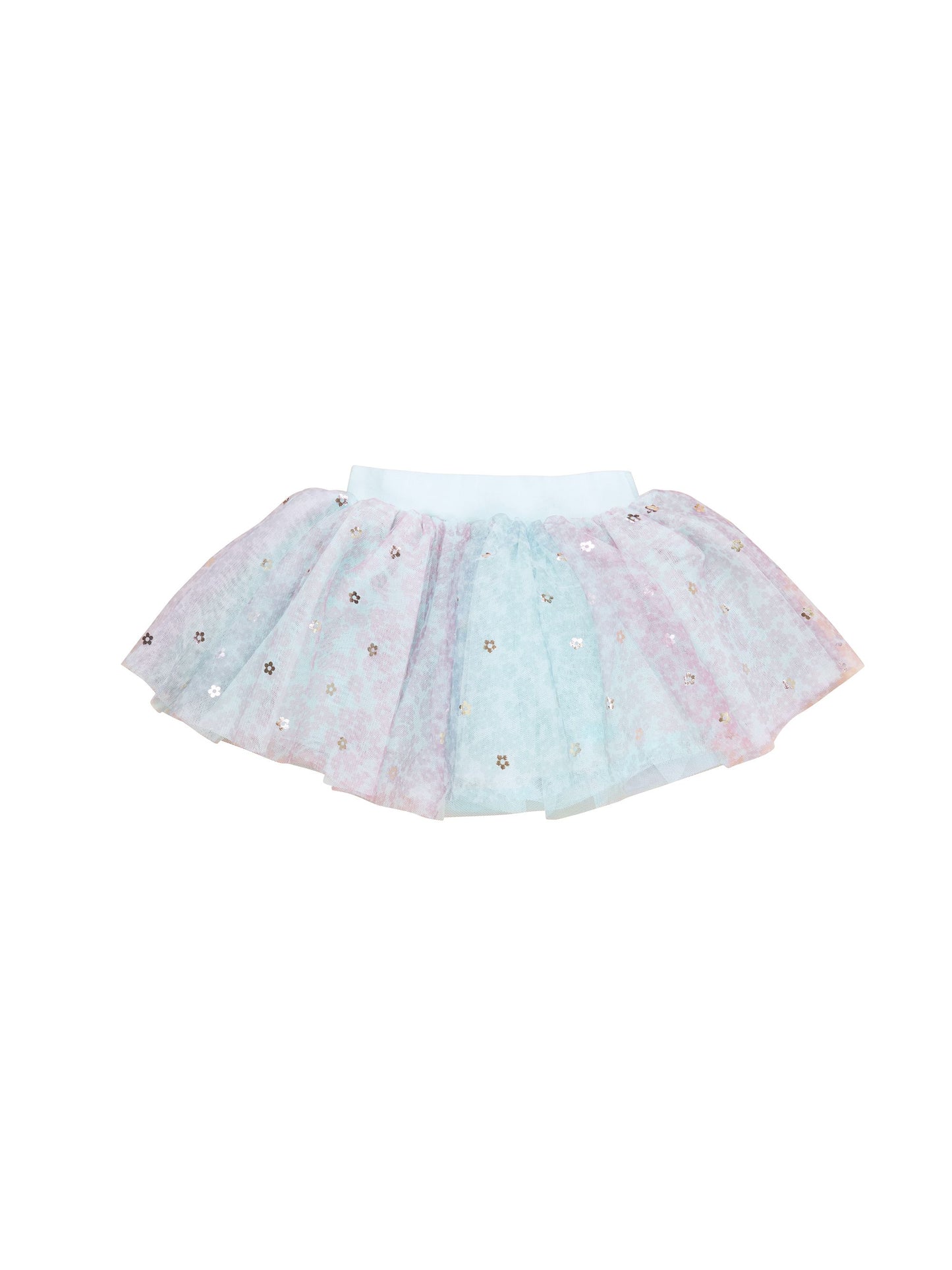 Rainbow Flower Tulle Skirt - Huxbaby