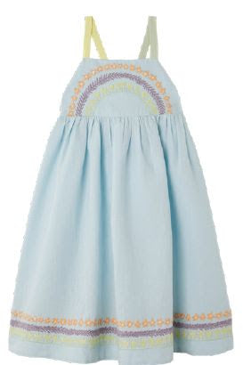 Girls' Dress w/ Flower Line Embroidery - Stella McCartney
