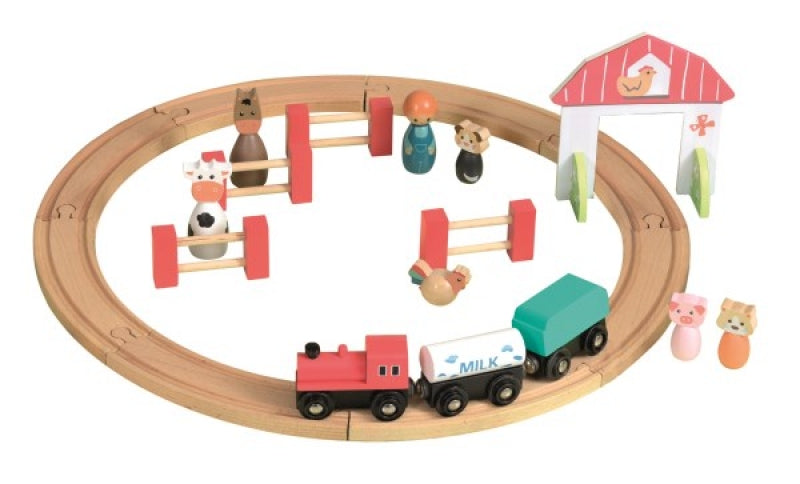 Wooden Farm Train Set - Egmont Toys